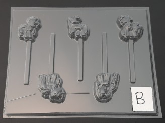 264sp Little Ponies II Chocolate Candy Lollipop Mold FACTORY SECOND